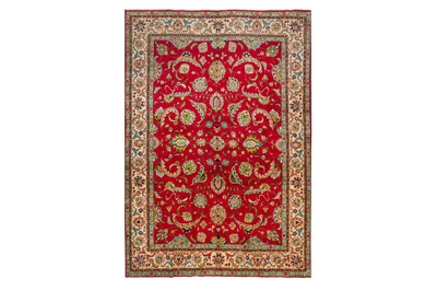 Lot 48 - A FINE SIGNED TABRIZ CARPET, NORTH-WEST PERSIA