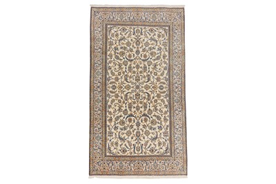 Lot 36 - A VERY FINE PART SILK NAIN CARPET, CENTRAL PERSIA