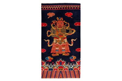 Lot 38 - AN UNUSUAL PICTORIAL PEKING LARGE RUG, CHINA