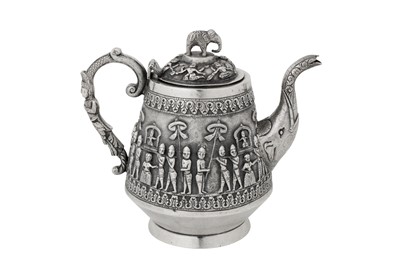 Lot 126 - An early 20th century Anglo – Indian unmarked silver teapot, probably Bombay circa 1920