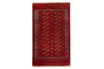 Lot 44 - AN ANTIQUE YOMUT CARPET, TURKMENISTAN