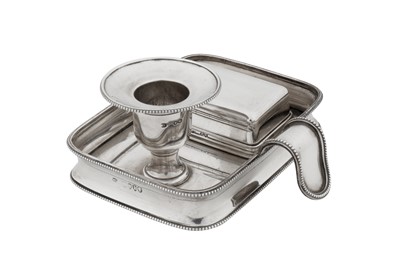 Lot 45 - A Victorian sterling silver combination vesta case and taper stick, London 1886 by William Leuchars