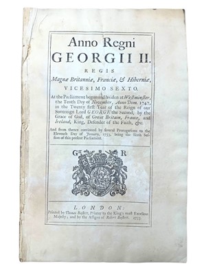 Lot 20 - [British Museum Act 1753] An Act for the Purchase of the Museum, or Collection of Sir Hans Sloane