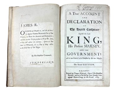 Lot 28 - Sprat (Thomas) ...... the Horrid Conspiracy Against the Late King 1718