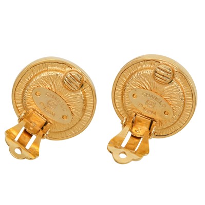 Lot 220 - Chanel White Pearl Crystal Clip On Earrings