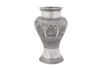 Lot 179 - A late 19th / early 20th century Burmese silver vase, Shan States circa 1900
