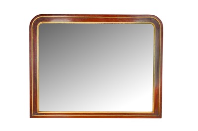 Lot 156 - VICTORIAN MAHOGANY AND PARCEL GILT OVERMANTEL MIRROR