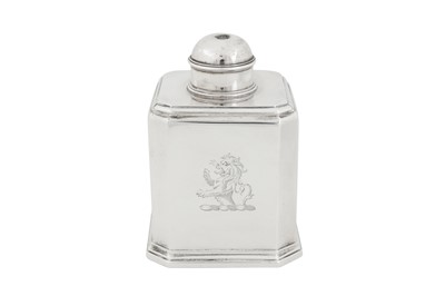 Lot 429 - A George III sterling silver tea caddy, London 1765 by John Langford II and John Sebille (active 1763-70)