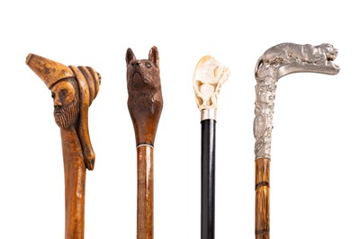 Lot 275 - A COLLECTION OF FOUR EARLY 20TH CENTURY WALKING CANES