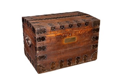 Lot 173 - A VICTORIAN OAK SILVER CHEST