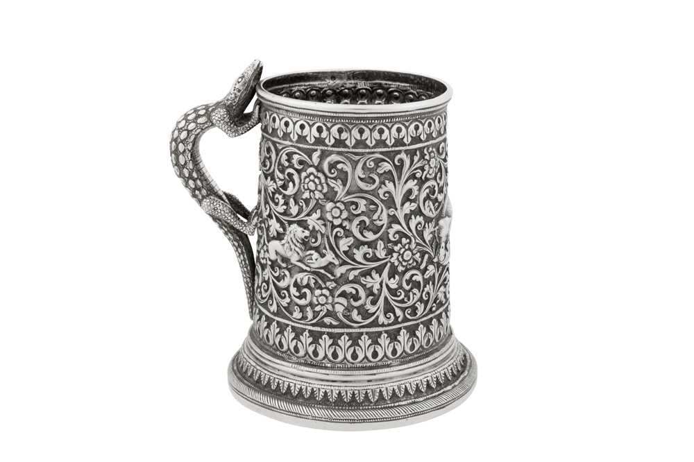 121 - A late 19th century Anglo – Indian silver mug, Cutch, Bhuj circa 1890 by Oomersi Mawji (active circa 1860-90)