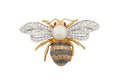 Lot 200 - A GEM-SET BEE BROOCH