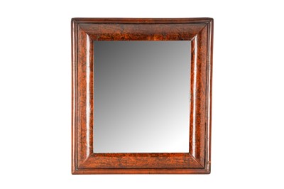 Lot 146 - AN EARLY 18TH CENTURY BURR WALNUT CUSHION MIRROR