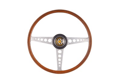 Lot 249 - A JAGUAR E TYPE (XKE) WOOD RIMMED S1 & S2 STEERING WHEEL