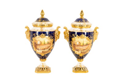 Lot 112 - A PAIR OF LATE 20TH CENTURY LIMITED EDITION COALPORT COVERED VASES