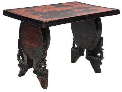 Lot 468 - A JAPANESE NEGORO LACQUER BUDDHIST ALTAR STAND