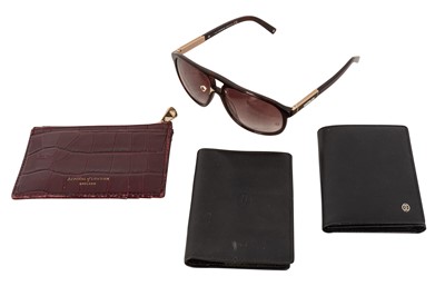 Lot 26 - A GROUP OF THREE WALLETS AND A PAIR OF MONTBLANC SUNGLASSES