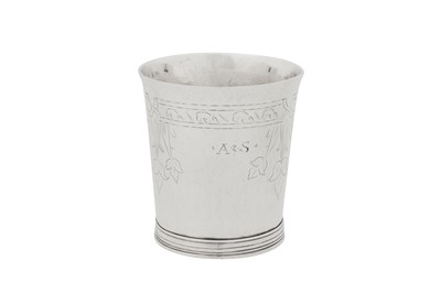Lot 500 - An extremely rare William III provincial silver beaker, Newcastle circa 1695-1700 by Eli Bilton I (free. 1683, d.1707/8)