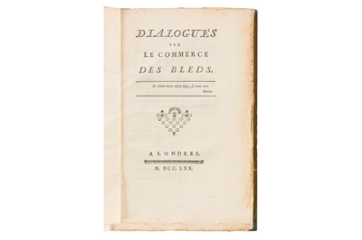 Lot 7 - Galiani. Dialogues sur le Commerce des Bleds, 1770