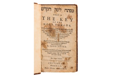 Lot 40 - Martinez/Udall. The Key of the Holy Tongue. Amsterdam, 1645