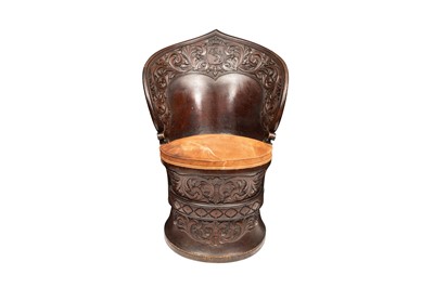 Lot 195 - A LATE 19TH CENTURY ANGLO-INDIAN HARDWOOD CHAIR