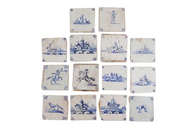 Lot 118 - A COLLECTION OF FOURTEEN 18TH-CENTURY DUTCH BLUE & WHITE DELFT TILES