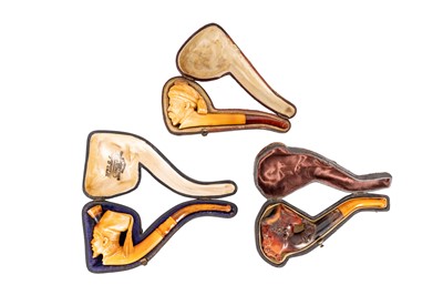 Lot 29 - A GROUP OF THREE MEERSCHAUM PIPES, 19TH CENTURY
