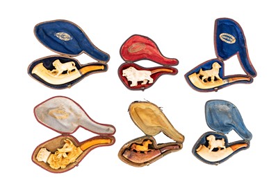 Lot 28 - A GROUP OF SIX MEERSCHAUM PIPES, 19TH CENTURY CENTURY