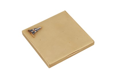 Lot 2 - Vexillology interest - A George V 9 carat gold cigarette case, Birmingham 1937 by William Neale