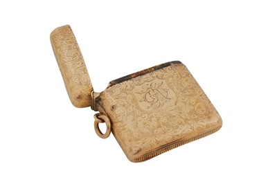 Lot 3 - A Victorian 9 carat gold vesta case, Birmingham 1897 by Henry Matthews