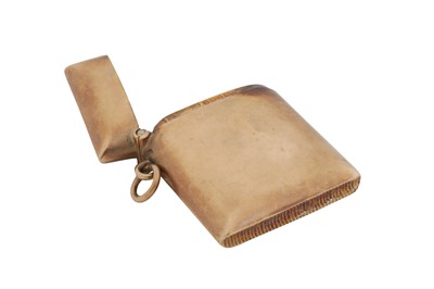 Lot 5 - An Edwardian 9 carat gold vesta case, Birmingham 1907 by Henry Matthews