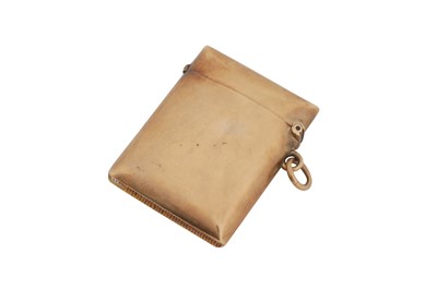 Lot 5 - An Edwardian 9 carat gold vesta case, Birmingham 1907 by Henry Matthews