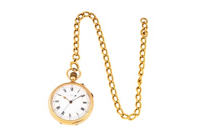 Lot 302 - THOMAS RUSSELL - 9K GOLD OPEN-FACED CHRONOGRAPH POCKET WATCH