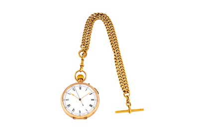 Lot 309 - 9K GOLD OPEN-FACED CHRONOGRAPH POCKET WATCH