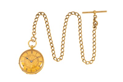 Lot 307 - BAUME -18K GOLD OPEN-FACED FOB WATCH