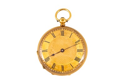 Lot 311 - 18CT GOLD OPEN-FACED FOB WATCH