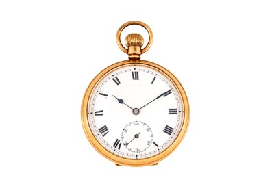 Lot 316 - 9K GOLD OPEN-FACED POCKET WATCH
