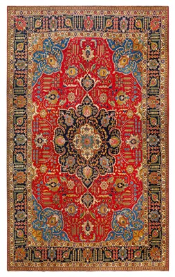 Lot 13 - A N ANTIQUE TABRIZ CARPET, NORTH-WEST PERSIA