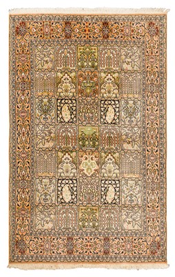 Lot 36 - A FINE SILK KASHMIR RUG, NORTH INDIA