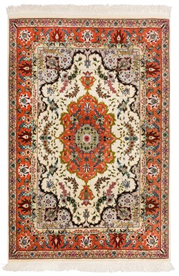 Lot 15 - A VERY FINE PART SILK TABRIZ RUG, NORTH-WEST PERSIA