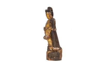 Lot 61 - A CHINESE GILT-LACQUERED WOOD FIGURE