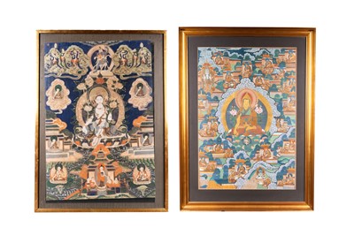 Lot 70 - TWO TIBETAN PAINTED THANGKAS