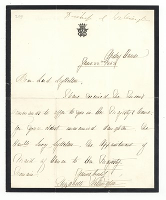 Lot 603 - Wellington (Elizabeth, Duchess of)
