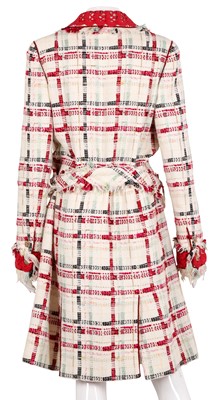 Lot 4 - Chanel Cream Tweed Crochet Wrap Coat - Size 42