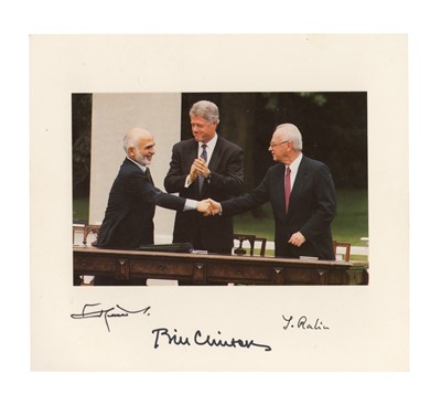 Lot 503 - Clinton (Bill), King Hussein of Jordan and Yitzhak Rabin