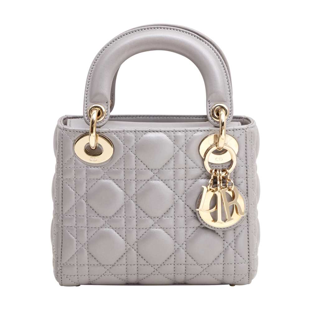 Lot 64 - Christian Dior Grey Mini Lady Dior Bag