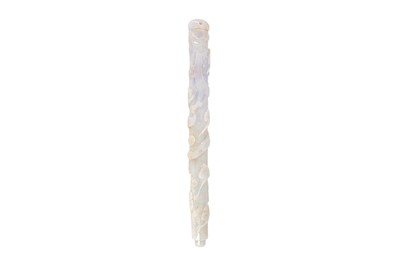 Lot 67 - A CHINESE CARVED JADE HANDLE
