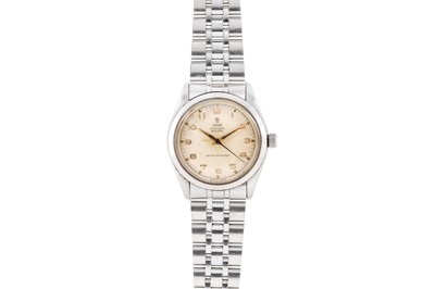 Lot 349 - TUDOR - A STAINLESS STEEL BRACELET WATCH