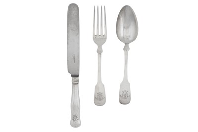 Lot 324 - A late 19th century Austrian 800 standard silver part-table service of flatware / canteen, Vienna circa 1890 by Joseph Carl Klinkosch (b. 1822, master 1843, d. 1888)