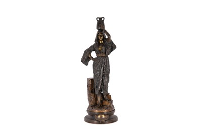 Lot 86 - Gaston Veuvenot Leroux (French, 1854-1942), patinated bronze of 'Jeune Fille Arabe'